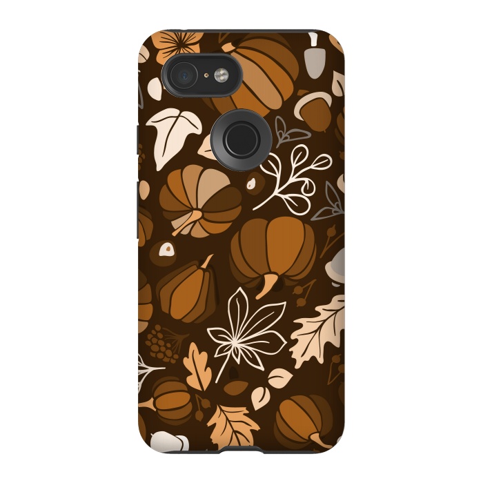 Pixel 3 StrongFit Fall Fruits in Brown and Beige by Paula Ohreen