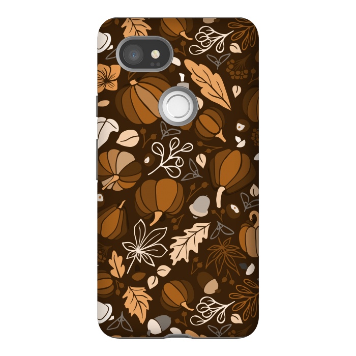 Pixel 2XL StrongFit Fall Fruits in Brown and Beige by Paula Ohreen