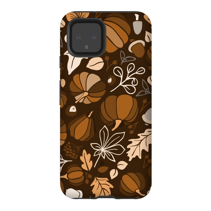 Pixel 4 StrongFit Fall Fruits in Brown and Beige by Paula Ohreen