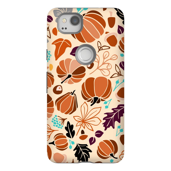 Pixel 2 StrongFit Fall Fruits in Cream and Orange by Paula Ohreen