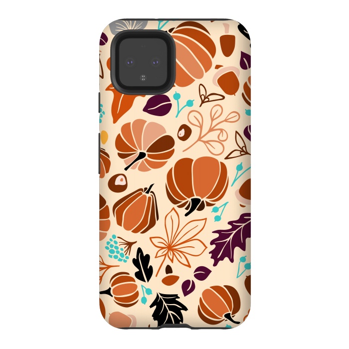 Pixel 4 StrongFit Fall Fruits in Cream and Orange by Paula Ohreen