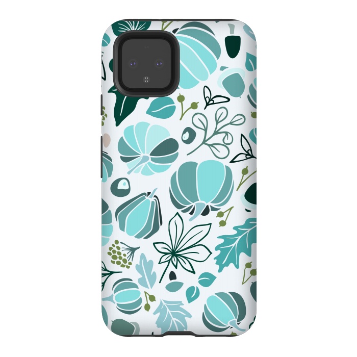 Pixel 4 StrongFit Fall Fruits in Blue and Green by Paula Ohreen