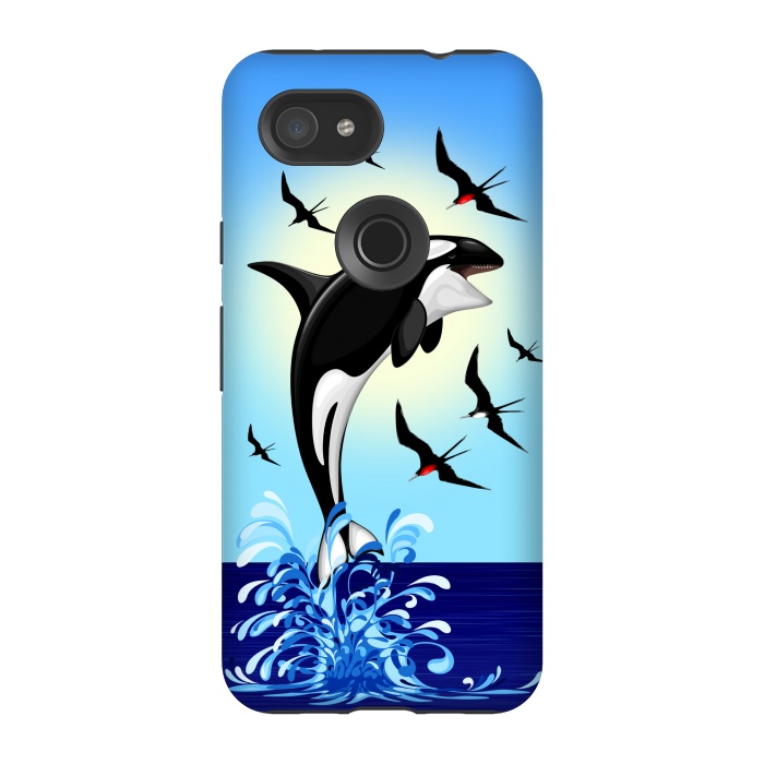 Pixel 3A StrongFit Orca Killer Whale jumping out of Ocean by BluedarkArt