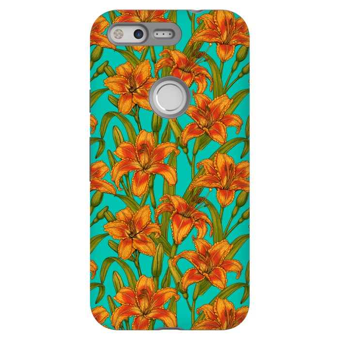 Pixel StrongFit Tawny daylily flowers  by Katerina Kirilova