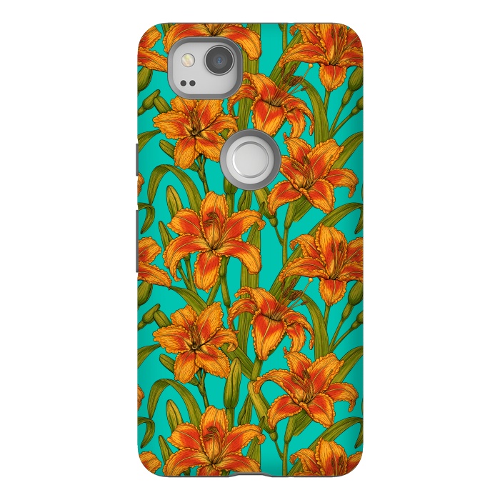 Pixel 2 StrongFit Tawny daylily flowers  by Katerina Kirilova