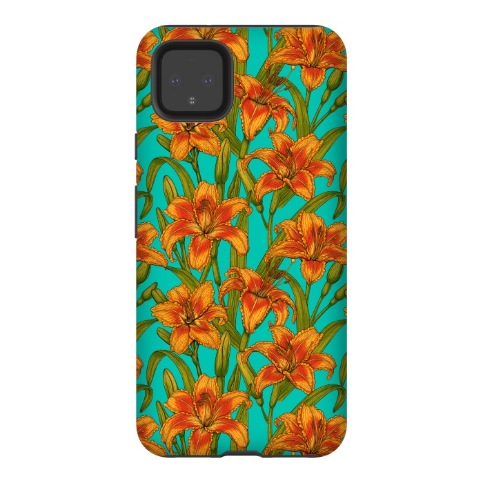 Pixel 4XL StrongFit Tawny daylily flowers  by Katerina Kirilova