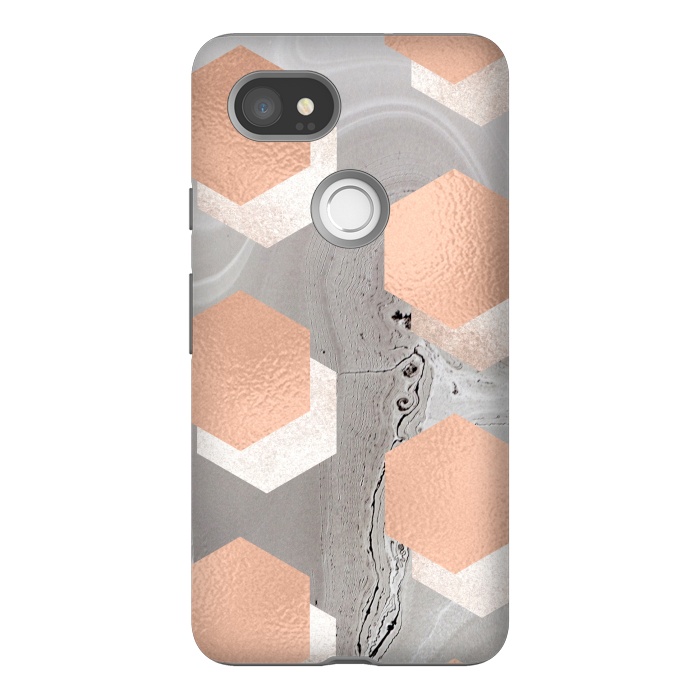 Pixel 2XL StrongFit rose gold marble by haroulita