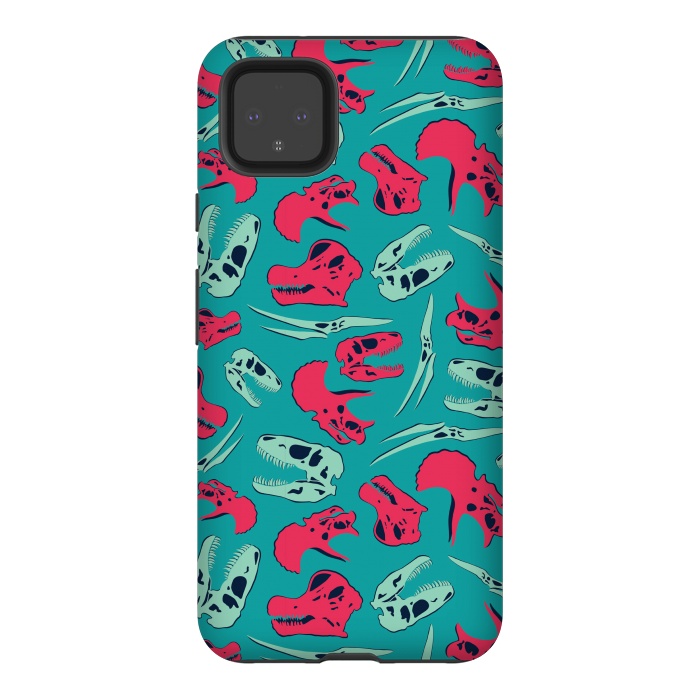 Pixel 4XL StrongFit Skull Roll - Teal by Melissa Lee