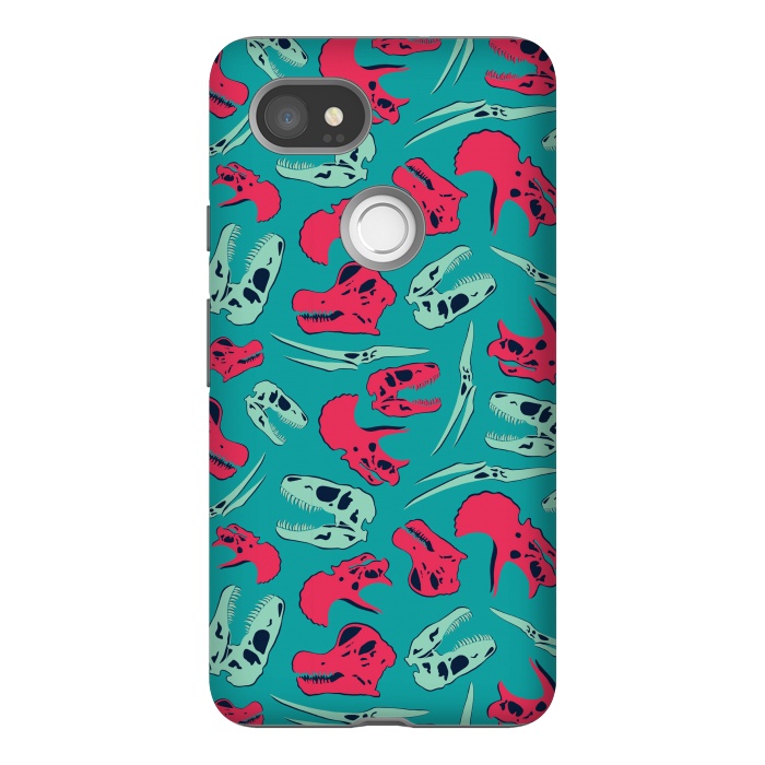 Pixel 2XL StrongFit Skull Roll - Teal by Melissa Lee