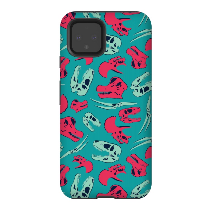Pixel 4 StrongFit Skull Roll - Teal by Melissa Lee