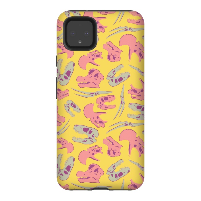Pixel 4XL StrongFit Skull Roll - Yellow by Melissa Lee