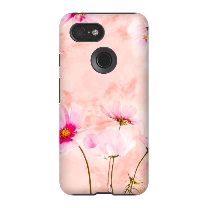 Pixel 3 StrongFit Pink Spring Flower by Creativeaxle