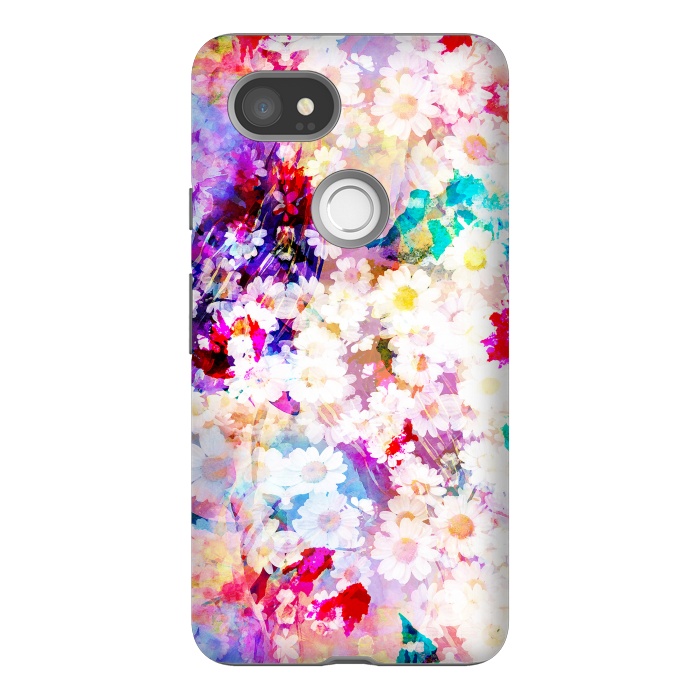 Pixel 2XL StrongFit Colorful watercolor daisy petals by Oana 