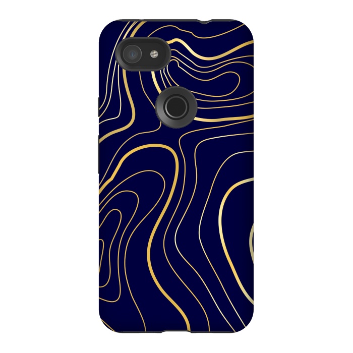 Pixel 3AXL StrongFit golden abstract lines by MALLIKA