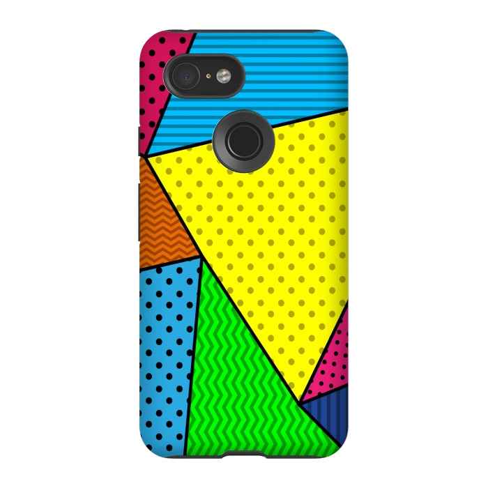 Pixel 3 StrongFit colourful abstract dotted pattern by MALLIKA