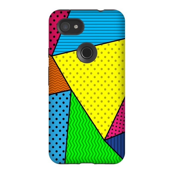Pixel 3AXL StrongFit colourful abstract dotted pattern by MALLIKA