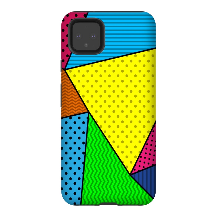 Pixel 4XL StrongFit colourful abstract dotted pattern by MALLIKA
