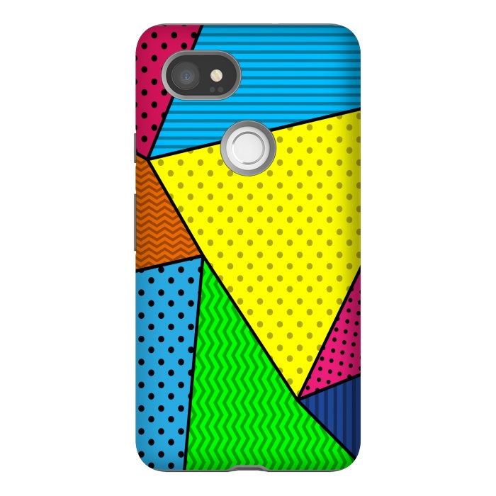 Pixel 2XL StrongFit colourful abstract dotted pattern by MALLIKA