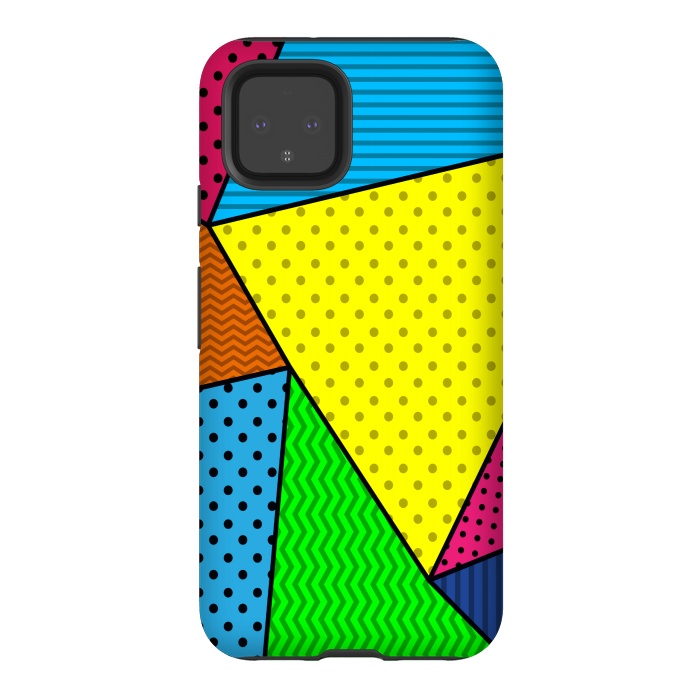 Pixel 4 StrongFit colourful abstract dotted pattern by MALLIKA
