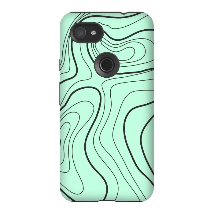 Pixel 3AXL StrongFit green abstract lines 2 by MALLIKA