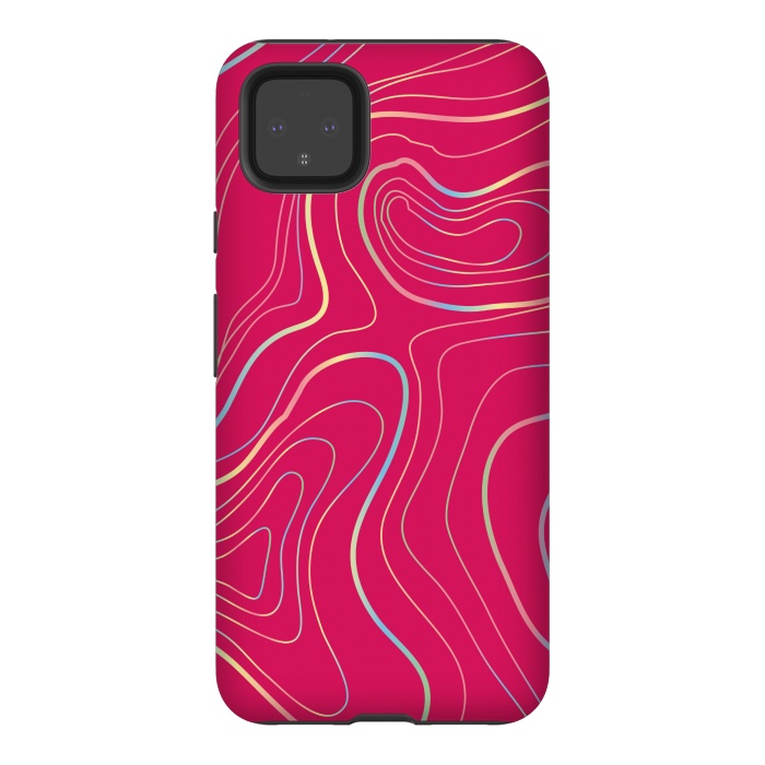 Pixel 4XL StrongFit pink golden lines by MALLIKA