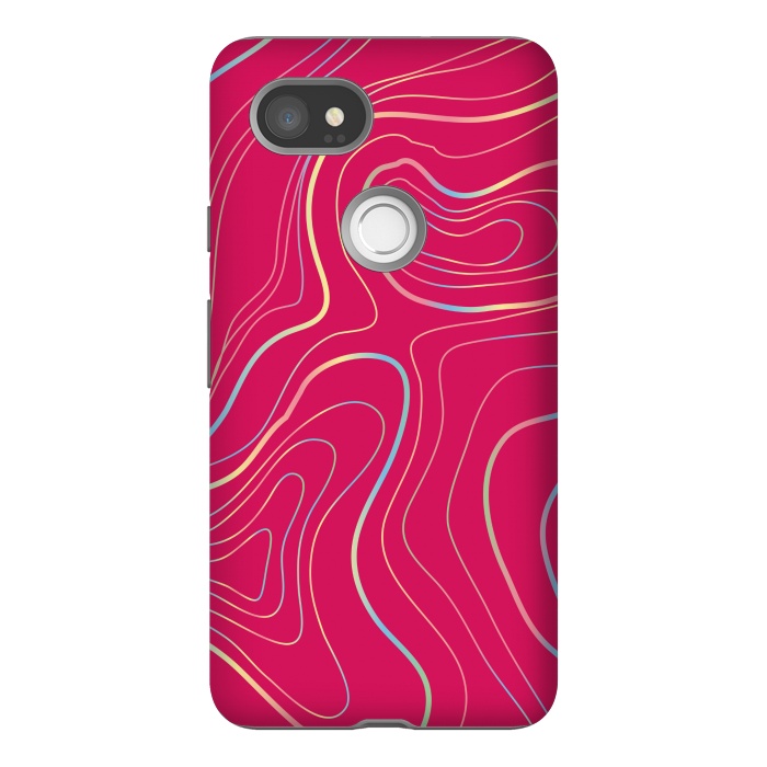 Pixel 2XL StrongFit pink golden lines by MALLIKA