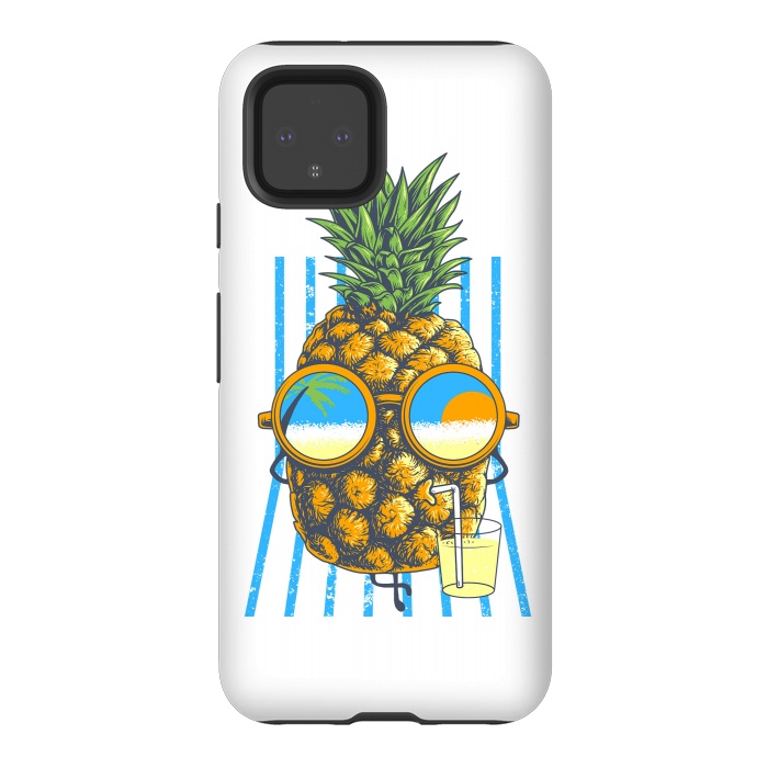 Pixel 4 StrongFit Pineapple Sunbathe by Afif Quilimo