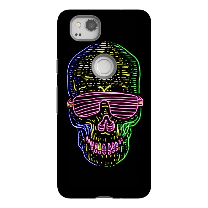 Pixel 2 StrongFit Skull Neon 1 by Afif Quilimo