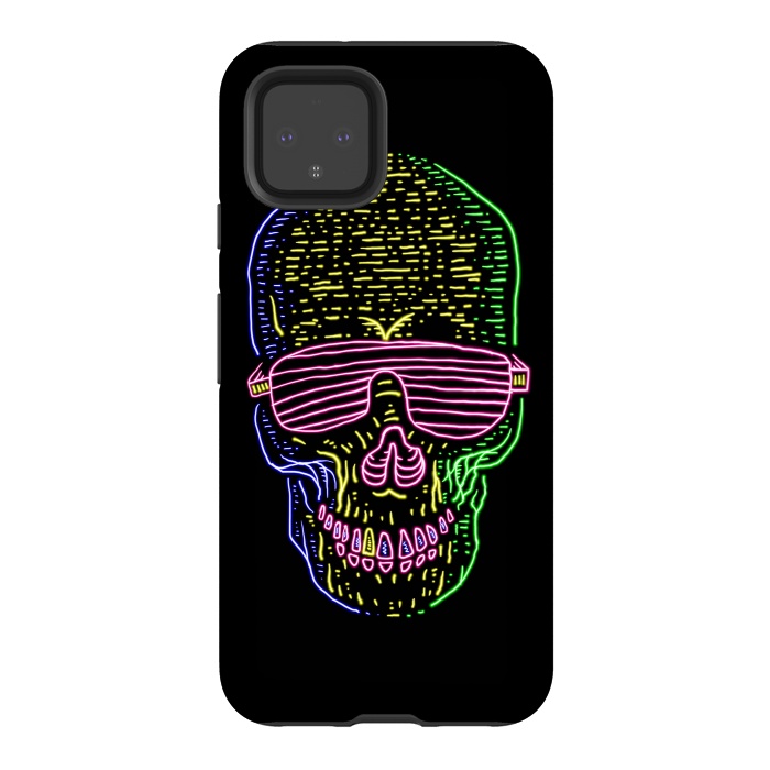 Pixel 4 StrongFit Skull Neon 1 by Afif Quilimo