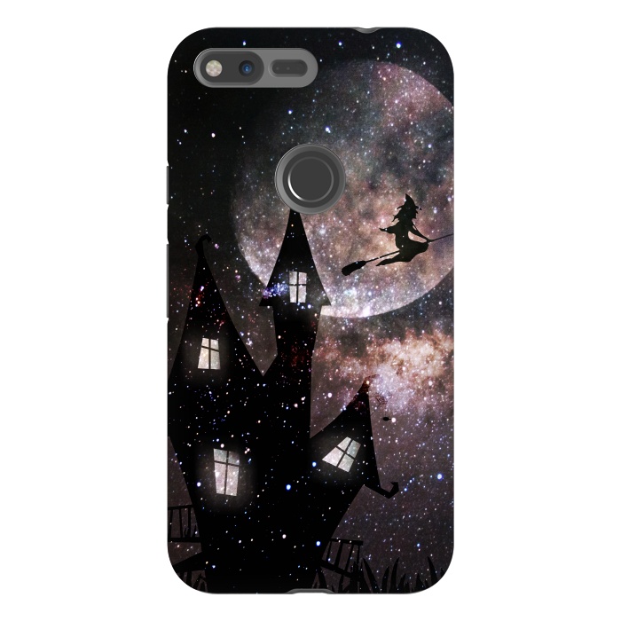 Pixel XL StrongFit Flying witch and dark house at night by Oana 