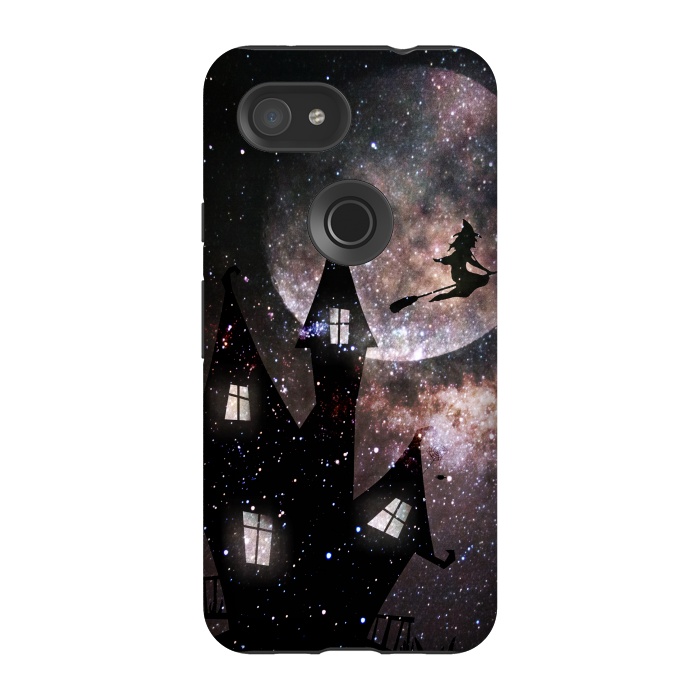 Pixel 3A StrongFit Flying witch and dark house at night by Oana 