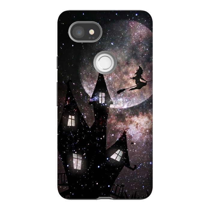 Pixel 2XL StrongFit Flying witch and dark house at night by Oana 