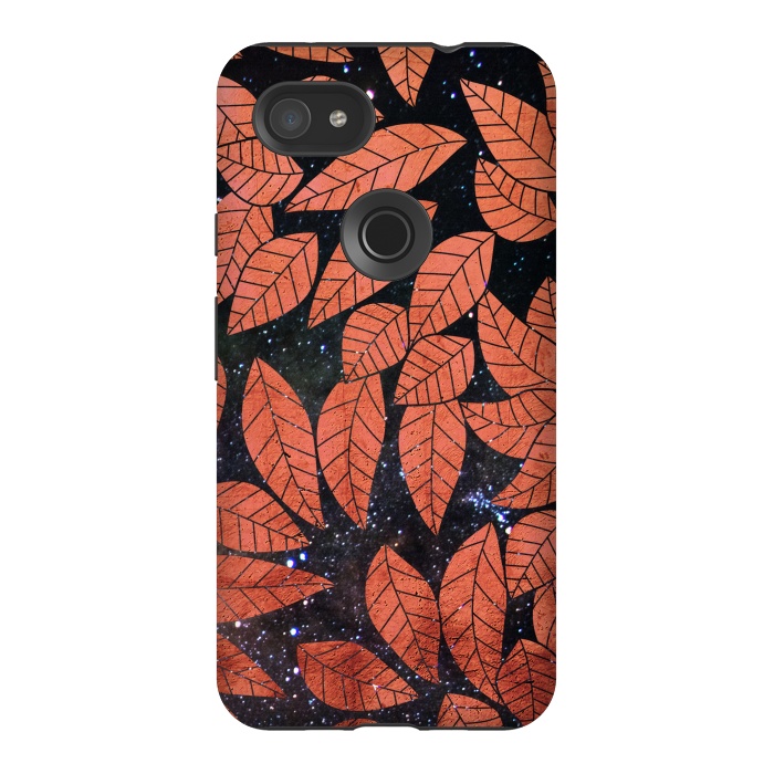 Pixel 3AXL StrongFit Rust autumn leaves pattern by Oana 