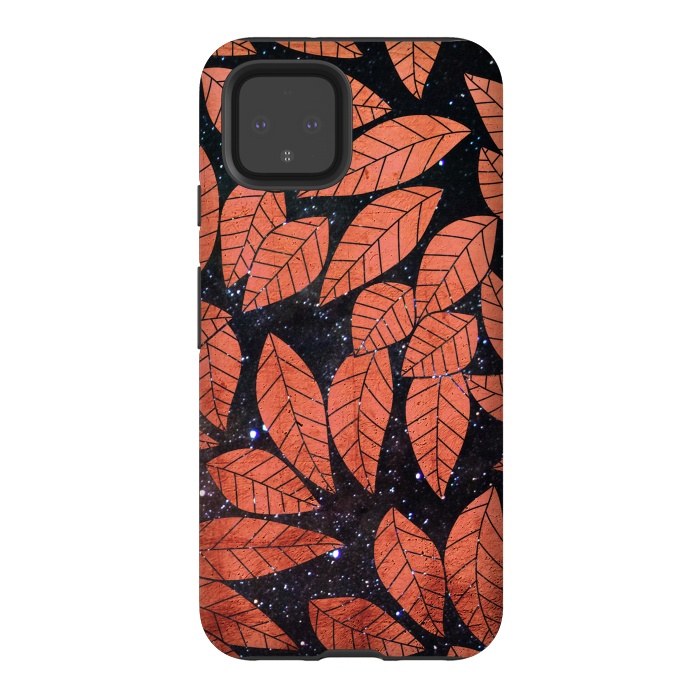 Pixel 4 StrongFit Rust autumn leaves pattern by Oana 