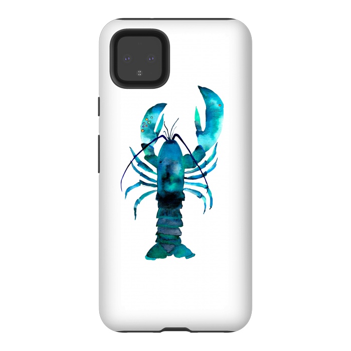 Pixel 4XL StrongFit Blue Lobster by Amaya Brydon