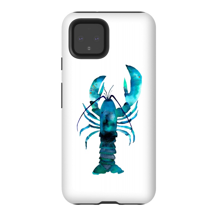 Pixel 4 StrongFit Blue Lobster by Amaya Brydon