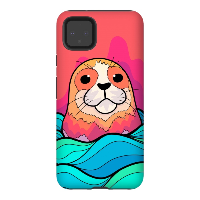 Pixel 4XL StrongFit The happy seal by Steve Wade (Swade)