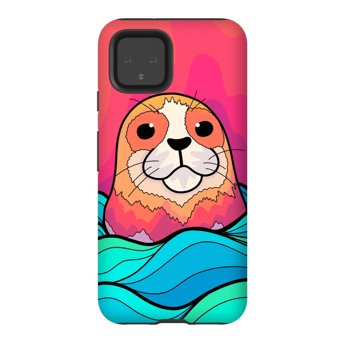 Pixel 4 StrongFit The happy seal by Steve Wade (Swade)