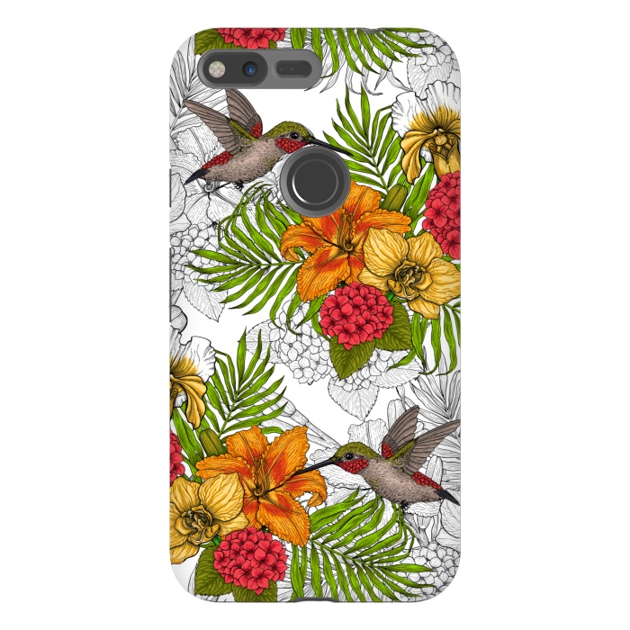 Pixel XL StrongFit Hummingbirds and tropical bouquet by Katerina Kirilova