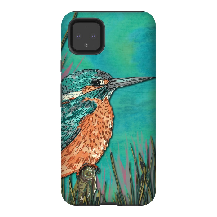 Pixel 4XL StrongFit Kingfisher by Lotti Brown