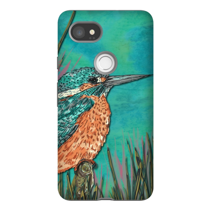 Pixel 2XL StrongFit Kingfisher by Lotti Brown