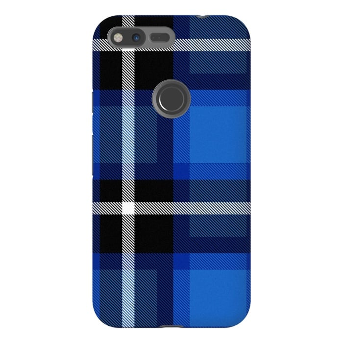 Pixel XL StrongFit Blue Scottish Plaid by TMSarts
