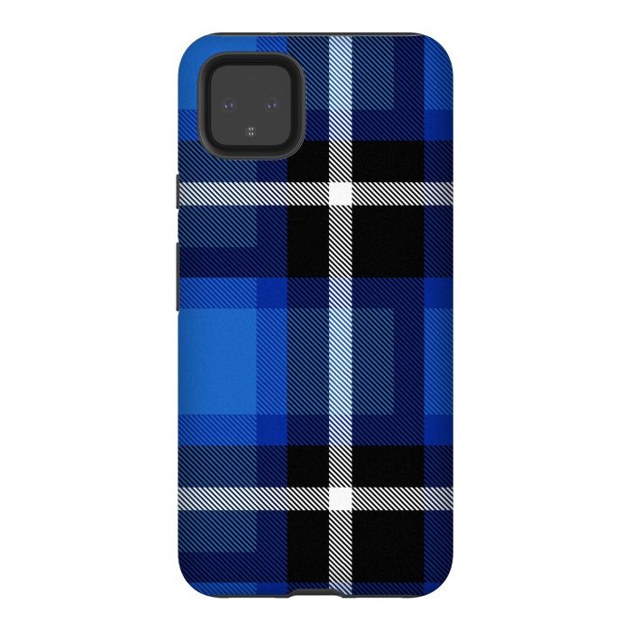 Pixel 4XL StrongFit Blue Scottish Plaid by TMSarts