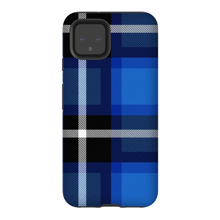 Pixel 4 StrongFit Blue Scottish Plaid by TMSarts
