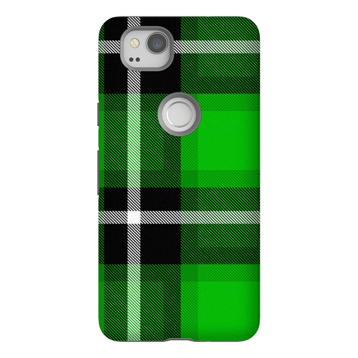 Pixel 2 StrongFit Green Scottish Plaid by TMSarts
