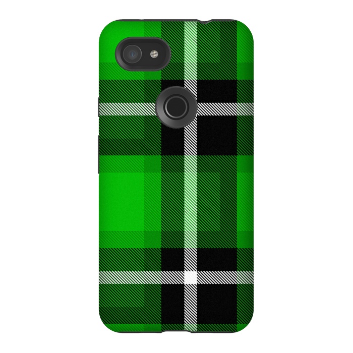 Pixel 3AXL StrongFit Green Scottish Plaid by TMSarts