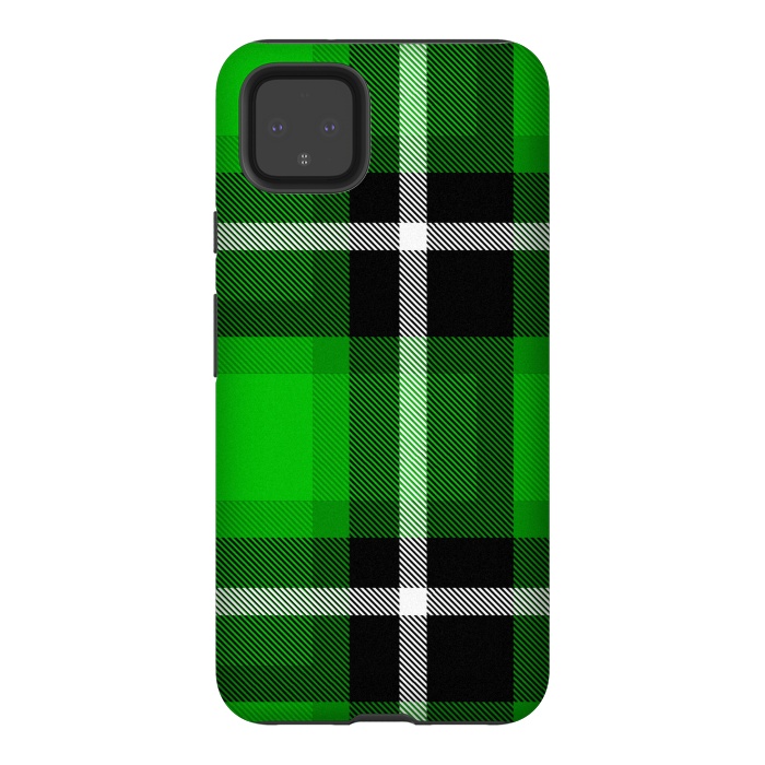 Pixel 4XL StrongFit Green Scottish Plaid by TMSarts