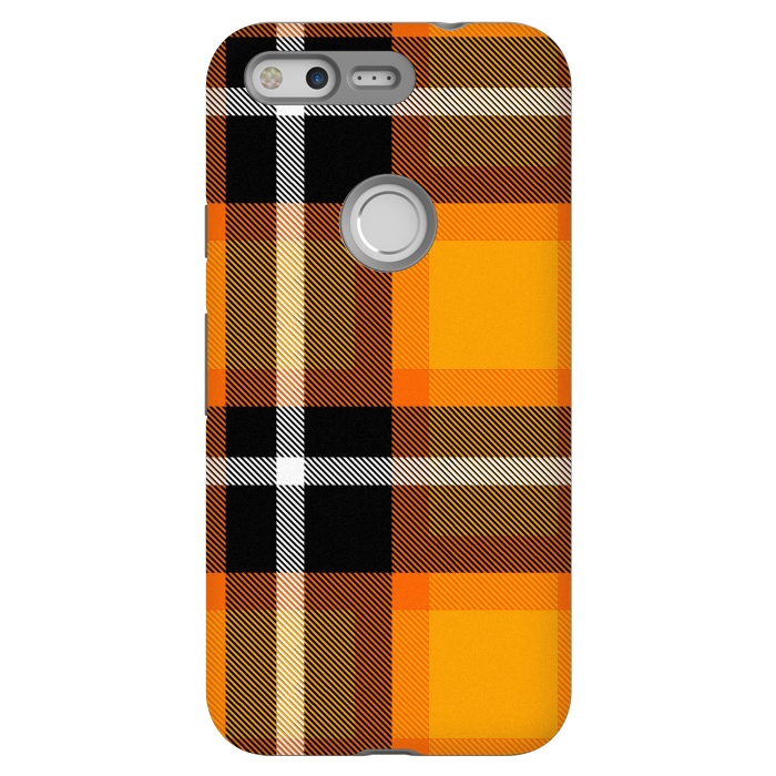 Pixel StrongFit Orange Scottish Plaid by TMSarts