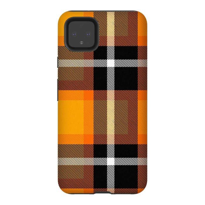 Pixel 4XL StrongFit Orange Scottish Plaid by TMSarts