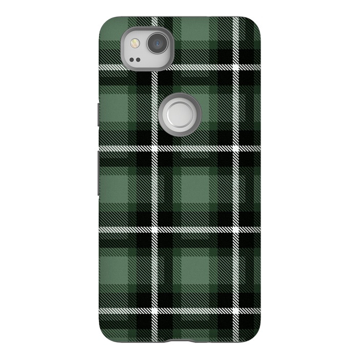 Pixel 2 StrongFit Olive Scottish Plaid by TMSarts